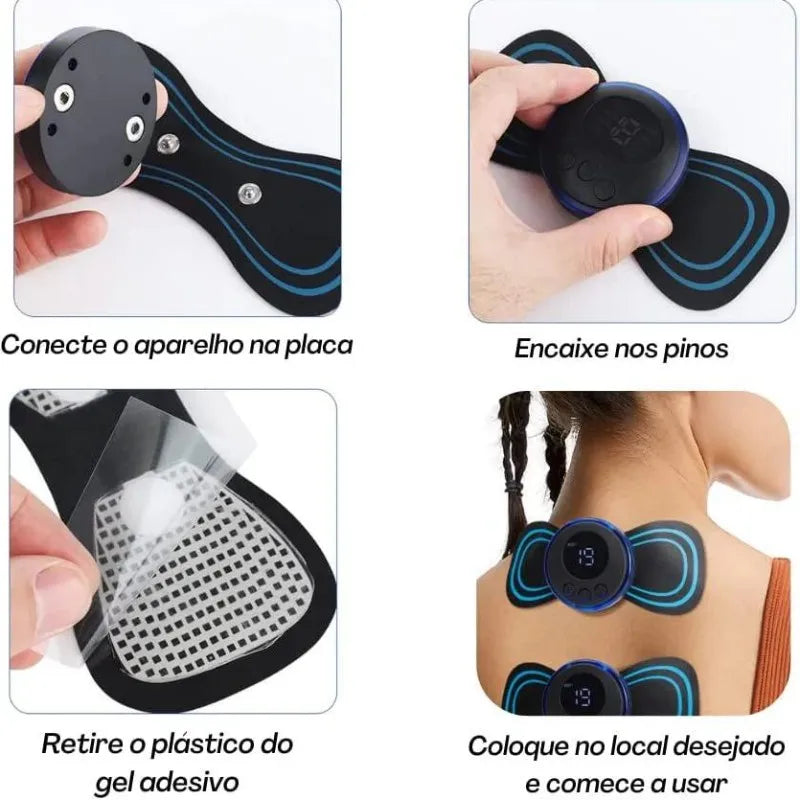 Mini Massageador Estimulador Elétrico De Pescoço Portátil Para Alívio Da Dor Muscular