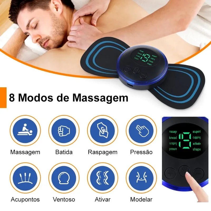 Mini Massageador Estimulador Elétrico De Pescoço Portátil Para Alívio Da Dor Muscular