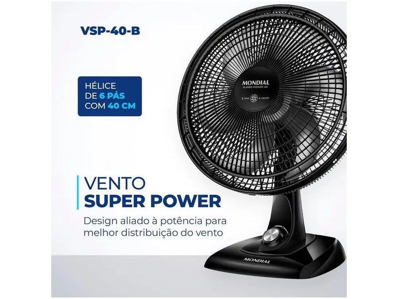 Ventilador Mondial Super Power 40cm 6 Pas 3 Velocidades 140W - 110V